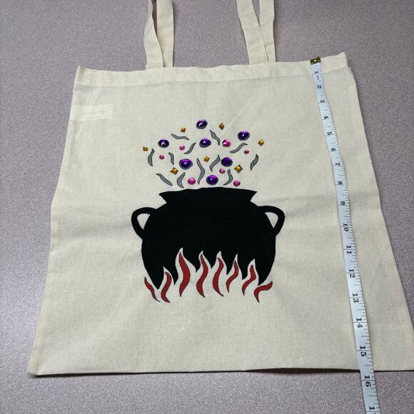 Magic Cauldron Hand Painted Halloween Trick or Treat Bag - Picture 5 of 7